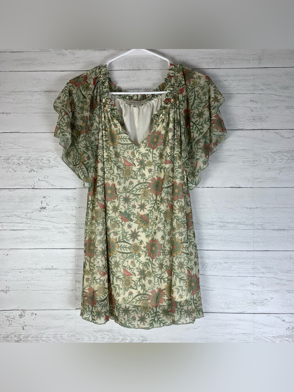 Astrologie Floral mesh Blouse lined women's size small